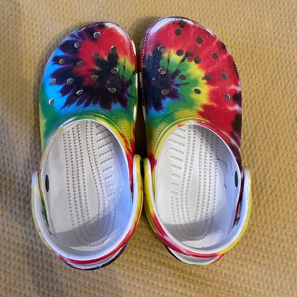 Tie dye Crocs
